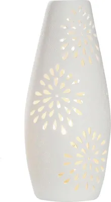 Obrázok produktu pre Gilde Porzellan Prickellampe Bauchig mit Blumen white E 14 max 40 W D = 14,5 x Š = 14,5 x V = 34 cm