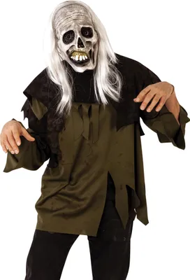 Produktbild von Zombie-Maske mit Perücke Halloween-Maske beige - Einheitsgröße