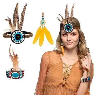 Zdjęcie produktu dla Zestaw Hippie opaska, kolczyki, bransoletka - Boland