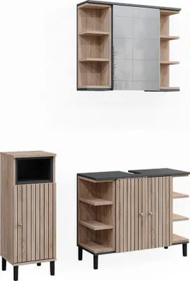 Image de Meubles bain Vicco Aquis Sonoma 3 parties, Model 40655