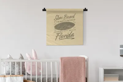 Produktbild von MuchoWow® Wandteppich Wandbehang Surfbrett - Retro - Zeichnung 60x60 cm Tapisserie Dekoration Wandtuch - Dekorationen - Wand Decke