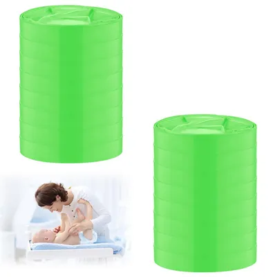Imagen del producto de Bolsas de repuesto para cubos de pañales para bebés, 16 unidades, color verde, compatibles con cubos de pañales