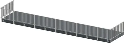 Produktbild von Pertura Geländerset Triton U-Form Aluminium taupe Seitenmontage 15 m