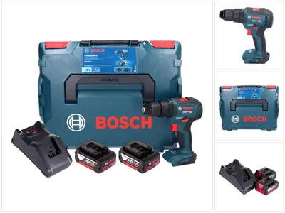 Obrázok produktu pre Bosch GSB 18V-55 Professional akumulátorová príklepová vŕtačka 18 V 55 Nm bez kefiek ( 06019H5300 ) + 2x akumulátor 4,0 Ah + nabíjačka + L-Boxx