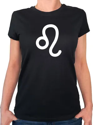 Produktbild von Huuraa Damen T-Shirt Löwe Sternzeichen Zeichen XXL Black Bio Baumwolle Fairtrade Damenshirt Geschenkidee