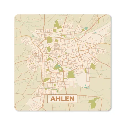 Produktbild von MuchoWow® Mauspad Mousepad Karte - Ahlen - Vintage - Stadtplan 20x20 cm - Mousepads - Maus Mat - Pad - Mausunterlage - Desk Mat - Bureauartikeln