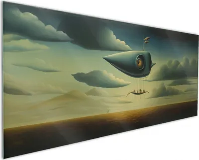 Produktbild von Wallario Küchenrückwand aus Glas, Größe: 125 x 50 cm, Motiv: Himmelsfahrer | Spritzschutz | abwischbar | pflegeleicht | in