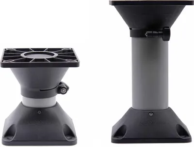 Produktbild von Stuhlbein mit Drehscheibe, Höhe: 178 oder 330 mm, Aluminium & Kunststoff, 360° drehbar, arretierbar Größe: 330 mm