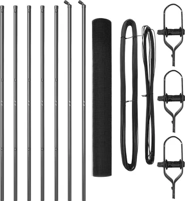Produktbild von Möbel Geschweißter Drahtzaun mit 7 Pfosten Grau 1.4x10 m Stahl - Metallzäune 3351819