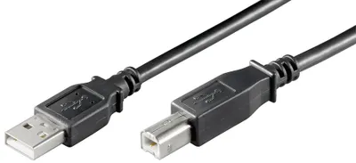 Produktbild von Wentronic USB 2.0 Hi-Speed Kabel, Schwarz, 0.25 m - USB 2.0-Stecker (Typ A) > USB 2.0-Stecker (Typ B)