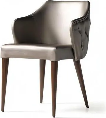 Produktbild von Moderne Polsterstuhl Design Silber Lehnstuhl Stuhl Esszimmer Luxus Möbel