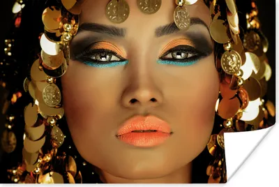 Produktbild von MuchoWow® Poster Frau - Kleopatra - Gold - Schmuck - Make-up - Luxus 120x80 cm - Bilder