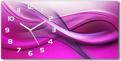 Produktbild von Wanduhr aus Glas – 60x30 cm - Glasbild - Glasuhr - Gehärtetes Glas - weisse-zeiger - Wellen Hintergrund