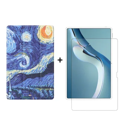 Produktbild von 2in1 Set für Huawei MatePad Pro 2021 12.6 Zoll Tablet mit Schutzhülle + Schutzglas mit Auto Sleep/Wake Hülle