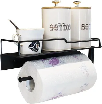 Produktbild von Schwarze Küchenrolle mit Kräuterregal