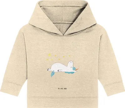 Produktbild von Mr. & Mrs. Panda Organic Baby Hoodie Einhorn Sternenhimmel 24. - 36. Monat - Natural Raw - Geschenk, Sterne, Kapuzenshirt, Unicorn, Einhörner, Verrückt, Kapuzensweatshirt