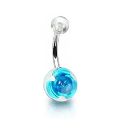 Produktbild von Taffstyle Bauchnabelpiercing Bauchnabelpiercing Banane Stecker Rosen Kugel, Aqua