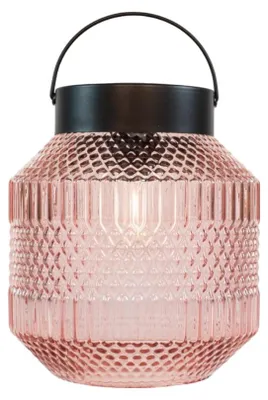 Produktbild von Solarglas Retro-Lampe rosa 16x16 cm I Anna's Collection