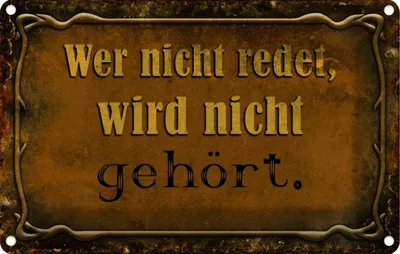 Produktbild von vianmo Blechschild 20x30 cm wer nicht redet gehört Dekoration Spruch Zitat