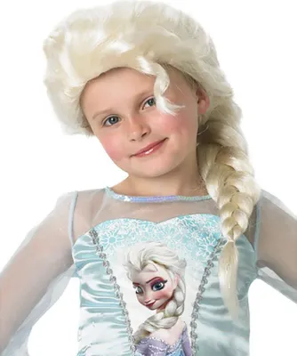 Obrázek produktu pro Ledová královna paruka Elsa z filmu Disney Frozen Blonde s pleteným copem pro děti