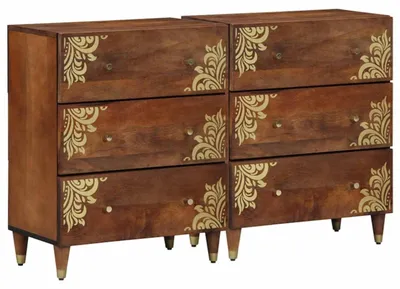 Obrázok produktu pre Maison Exclusive – Komoda, 2 kusy, 60 x 33 x 75 cm, masívne drevo mango, farba medová