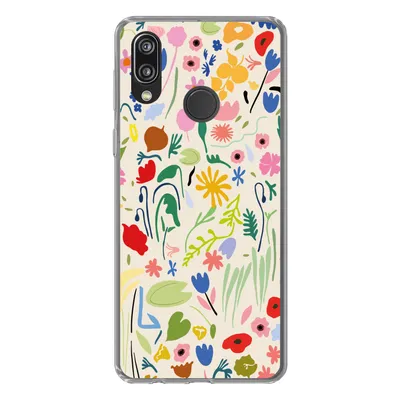 Produktbild von MuchoWow® Handyhülle Schutzhülle Hülle für Huawei P20 Lite (2020) Blumen - Muster - Pflanzen Silikon Softcase Handy Hülle - Kartenhalter