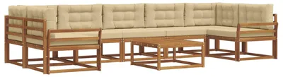 Produktbild von vidaXL Outdoor-Sofagarnitur mit Kissen 8 pcs Natur und Beige