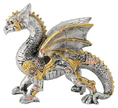 Produktbild von Mechanische Steampunk-Drachenskulptur, dekorative Harzstatue für Schlafzimmer, Büros, Bücherregale