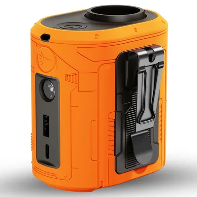 Obrázok produktu pre Techsuit – Premium Portable Mini Fan prenosný mini ventilátor s powerbankou, dobíjací, 5 rýchlostí vetra, pripevnenie na opasok, 5000 mAh – oranžový