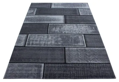 Zdjęcie produktu dla Ayyildiz | Dywan nowoczesny 240x340 cm - Szaro-czarny - Geometryczny design - Antyelektrostatyczny