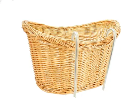 Produktbild von SachsenRAD Vorderradkorb aus Weidengeflecht, mit Haken und Kabelbindern, passend für E-Bike, Fahrräder, Klappräder, Scooter, Strand cruiser und MTBs