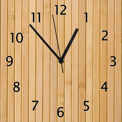 Produktbild von Wallario Design Wanduhr Holzpanele hell aus Echtglas, Größe 30 x 30 cm