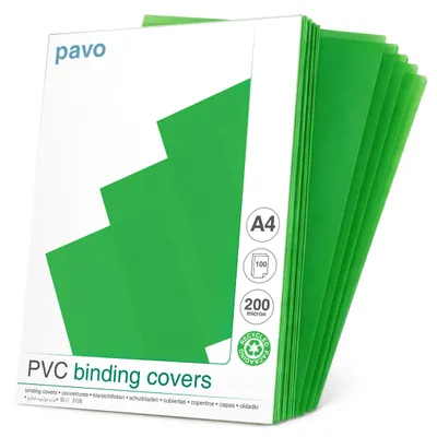 Immagine prodotto di copertina pavo, DIN A4, PVC, verde trasparente, 0,20 mm
