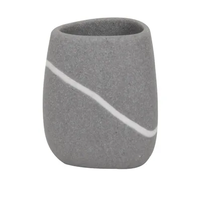 Produktbild von MSV Zahnputzbecher Zahnbürstenhalter Zen 8 x 8 x 13 cm Steinoptik - Grau