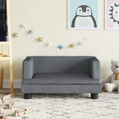 Produktbild von The Living Store Kindersofa Dunkelgrau 60x40x30 cm Samt