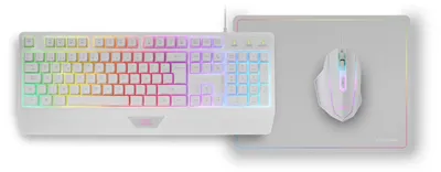 Imagen del producto de Mars Gaming MCP124W, Cable, USB, Teclado de membrana, QWERTY, LED RGB, Blanco