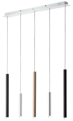 Produktbild von BRILLIANT Pendelleuchte, 5-flammig Cembalo silber IP20 20 Watt dimmbar LED integriert