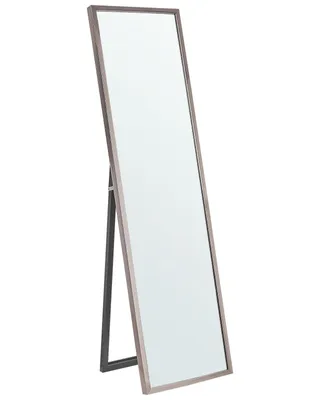 Produktbild von BELIANI Lustro podłogowe srebrne szklane materiał syntetyczny 40 x 140 cm rama ze stojakiem