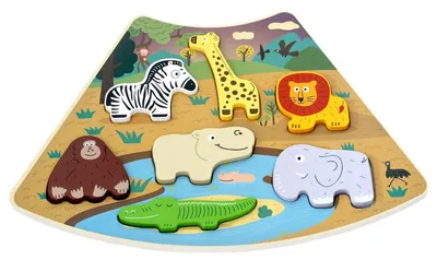 Immagine prodotto di 2Kids Toys: Puzzle in legno a tema safari, con pezzi incastrabili