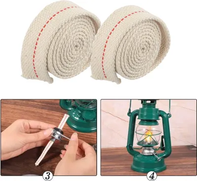 Imagen del producto de CHPN – Mecha para lámpara de aceite – Mecha para lámpara – Mecha plana para quemador – Mecha de algodón – 2 x 1 metro – 20 mm de ancho – Quemador – Lámpara de aceite