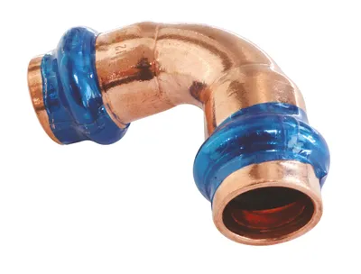 Productafbeelding van SOMATHERM VOOR U - Koperen bocht van 90° met persaansluiting, type FF, diameter 16 mm