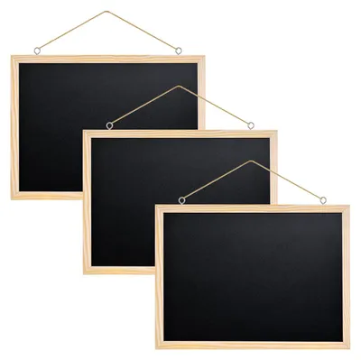 Kreidetafel mit Holzrahmen, 3er-Set, 40 x 30 cm, schwarz