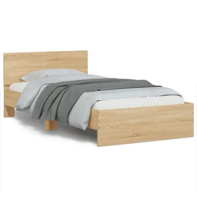 Immagine prodotto di vidaXL Struttura letto senza materasso con testiera rovere Sonoma 100x200 cm