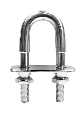 Produktbild von Edelstahl U-Bolzen mit zwei Gegenplatten und Abreissmutter, 100x40mm, 10mm