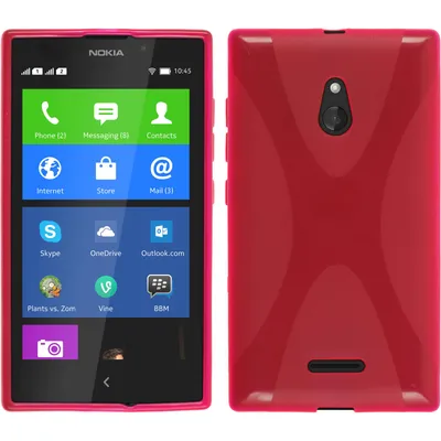 Produktbild von PhoneNatic Case kompatibel mit  Nokia XL - pink Silikon Hülle X-Style + 2 Schutzfolien