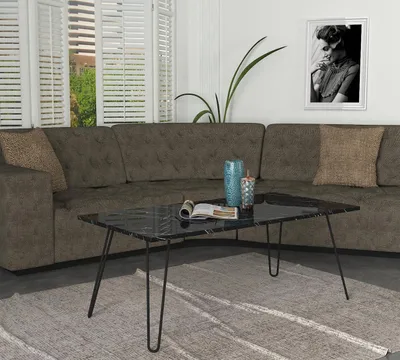 Obrázek produktu pro Konferenční stolek DEREK mramor / černá