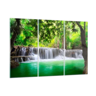 Produktbild von Bilder auf glas - Wasser Park Natur Landschaft - 165x110cm - Glasbilder - Wandbilder - Kunstdruck - zum Aufhängen bereit - Wanddekoration aus Glas - Glas Bilder - Wandbild auf Glas - GCE165x110-2502