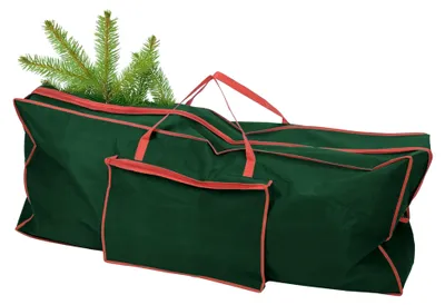 Produktbild von Grüne Weihnachtsbaumhülle mit Reißverschluss - 125 x 50 cm - Aufbewahrungstasche für künstliche Weihnachtsbäume
