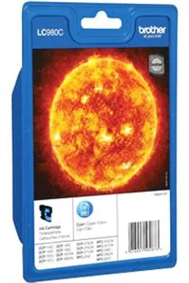 Image de Brother LC980CBP - Cyan - original - blister - cartouche d'encre - pour Brother DCP-145, 163, 165, 195, 365, 373, 375, 377, MFC-250, 255, 290, 295, 297