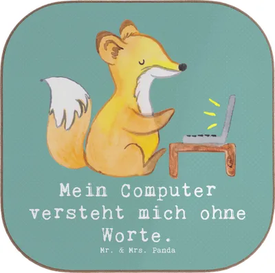 Produktbild von Mr. & Mrs. Panda Tischuntersetzer Verständnisvoller Softwareentwickler - Meeresbrise - Geschenk, gläseruntersetzer, Programmierung, Beruf, Untersetzer für Gläser, Coaster